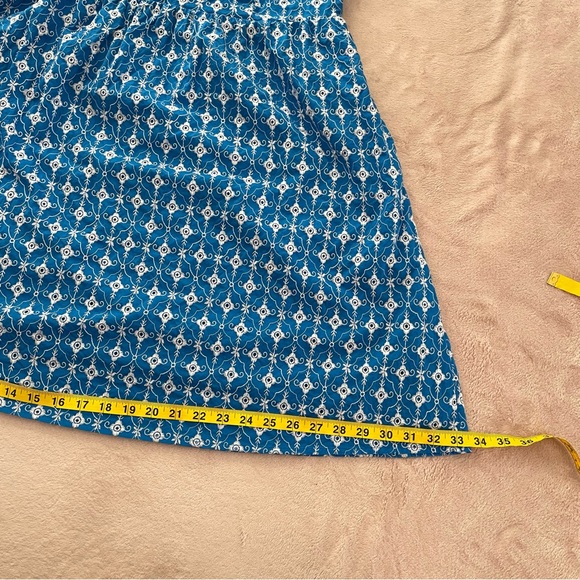 Rhode embroidered eyelet mini dress blue and white pockets size M - Picture 16 of 16